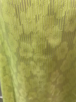 Neon Lime Green Floral Textured Poly Jacquard