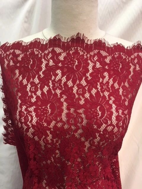 Poly-rayon Lace-Burgundy