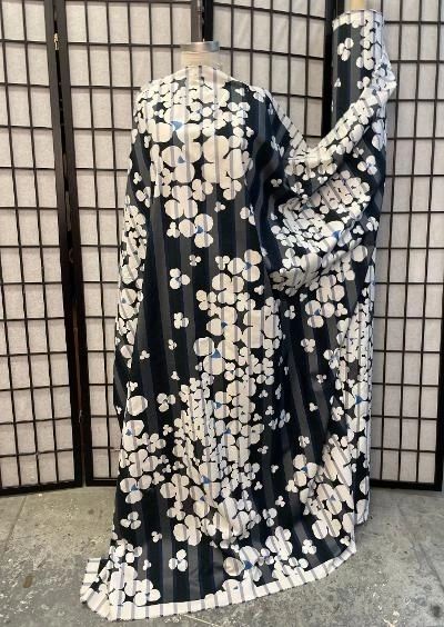 Italian Floral & Stripe Print Cotton