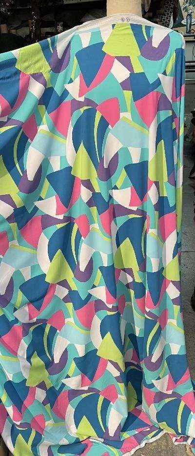 Spandex Funky Geometric Shape Print