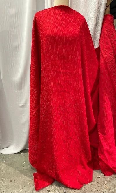 Red Textured Poly Jacquard