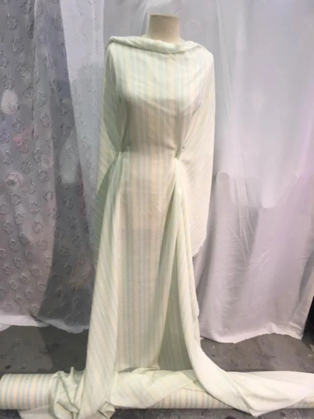 Stripe Rayon- Light yellow/Blue glow