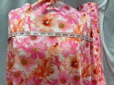 Spandex Jersey Pink & Orange Blossom Print
