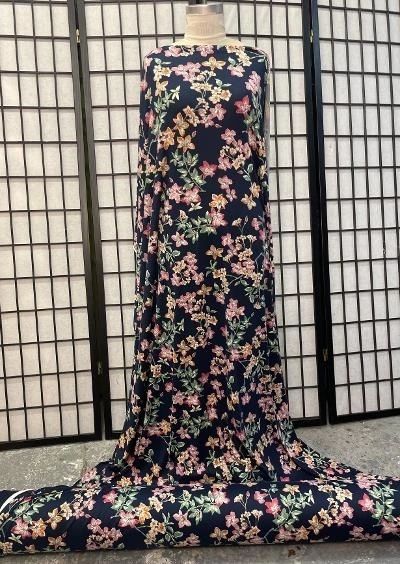 Navy Blue Floral Print ITY
