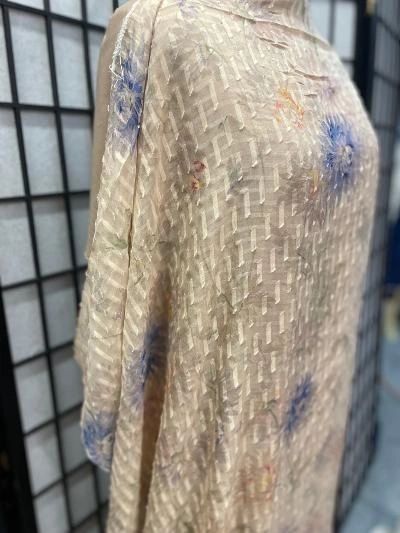 Soft Floral Textured Silk Burnout