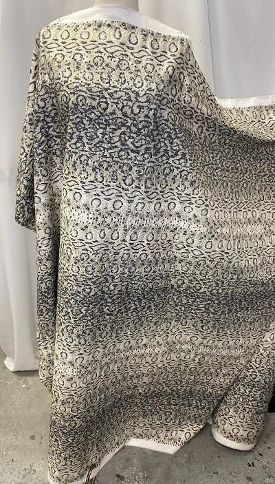 Animal Print Stretch Cotton Twill- Off White/Black/ Green