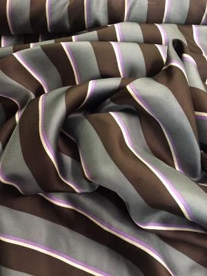 Silk Twill Stripe - Gray / Purple / Brown