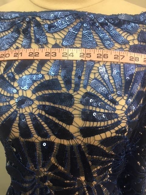 Crochet Lace With Matte Sequins-Spectrum Blue