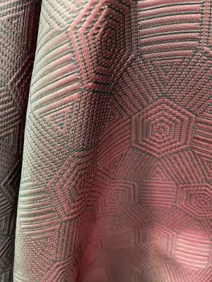 Double Face Textured Geomtric Faux Leather- Burgundy