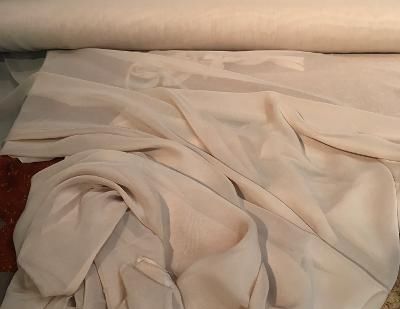 Wide Silk Chiffon- Champagne ( Nude )