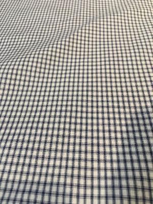 Mini Check Print Cotton- Off White / Blue
