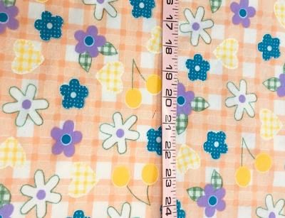 Flannel Cotton Print - Yellow / Peach / Purple