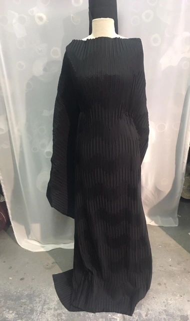 Jet Black Pleated Taffeta