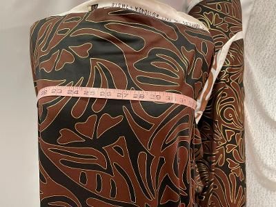 Jersey Spandex Poly Geometric Print - Black /Brown/Gold