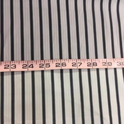Italian Stripe Cotton Print - White / Black / Gray