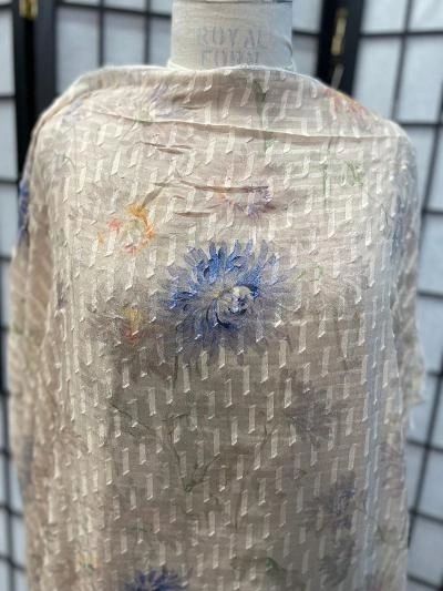 Soft Floral Textured Silk Burnout
