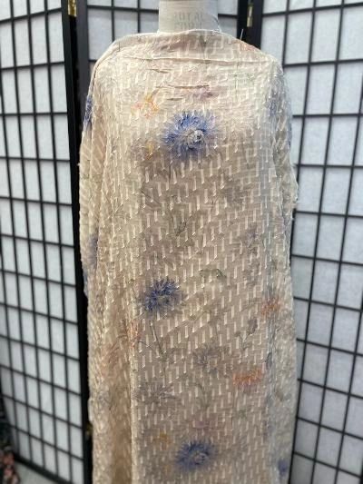 Soft Floral Textured Silk Burnout