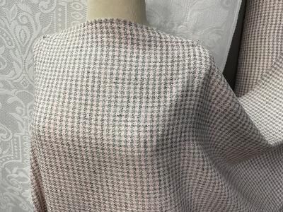 Wool Blend Houndstooth - Pink / Gray