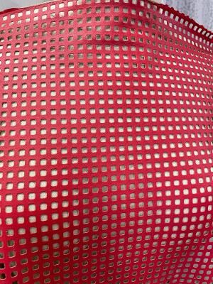 Laser Patterned Double Face Poly Ultra Suede- Red / Beige