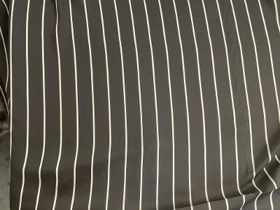 Poly Crepe Stripe - Dark Navy / White