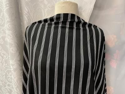 Poly & Rayon Stripe - Black / White
