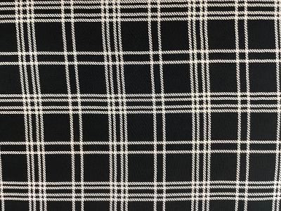 Black & White Plaid Rayon Print