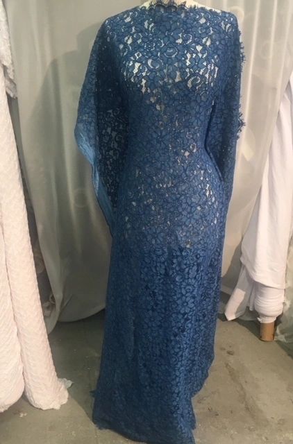 Floral Corded Lace - Blue (Daphne)