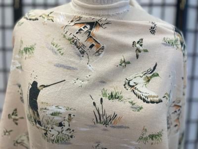 Country Style Beige Flannel Cotton Print