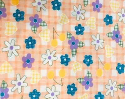 Flannel Cotton Print - Yellow / Peach / Purple
