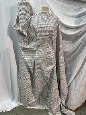 White & Black Geometric Print Stretch Rayon Spandex