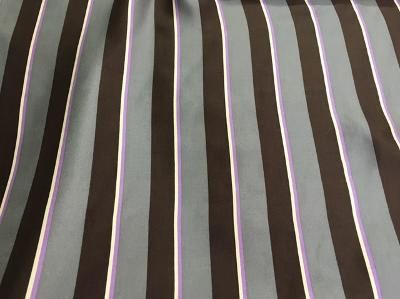 Silk Twill Stripe- Gray / Purple / Browns