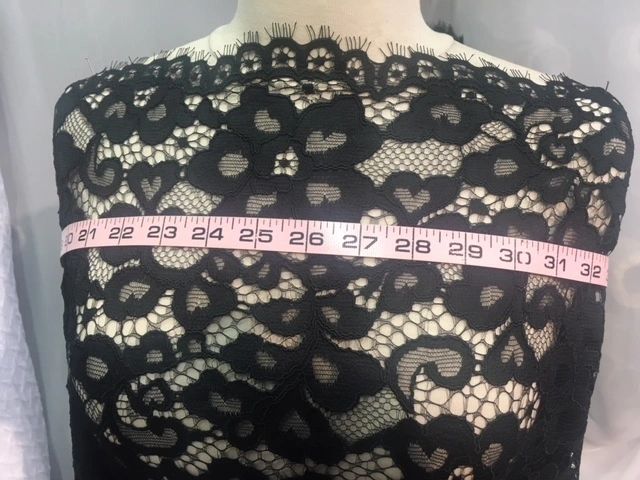 Black Corded Floral Lace