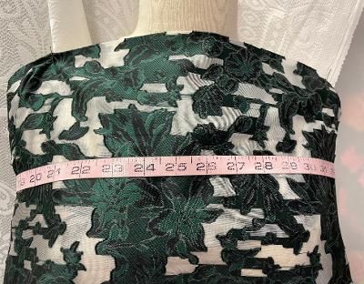Textured Double Face Burnout Poly Organza- White / Black / Olive Green