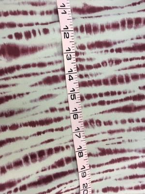 Poly crepe de chine- White / Maroon