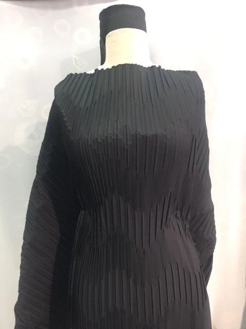 Jet Black Pleated Taffeta
