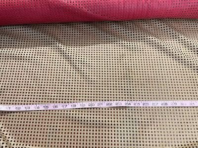 Laser Patterned Double Face Poly Ultra Suede- Red / Beige