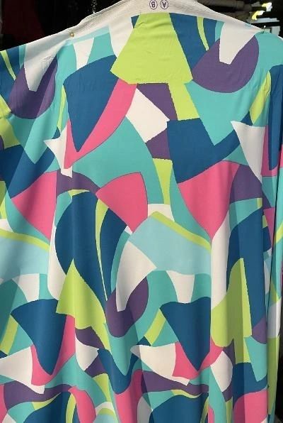 Spandex Funky Geometric Shape Print