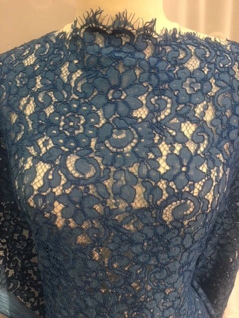 Floral Corded Lace - Blue (Daphne)