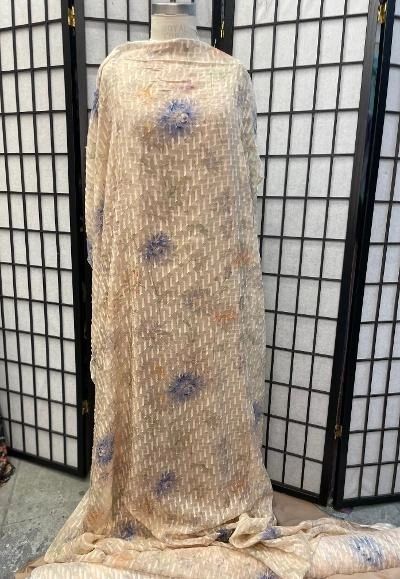 Soft Floral Textured Silk Burnout