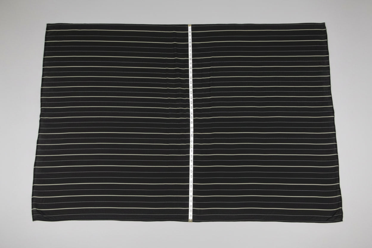 Soft Rayon chiffon Stripe - Navy / Off White