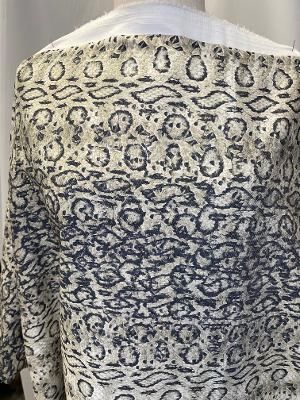 Animal Print Stretch Cotton Twill- Off White/Black/ Green