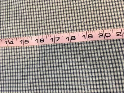 Mini Check Print Cotton- Off White / Blue
