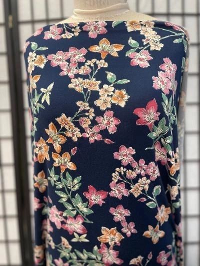 Navy Blue Floral Print ITY