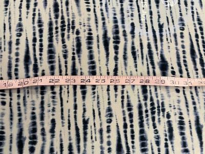 Poly crepe de chine- Off White / Blue Navy