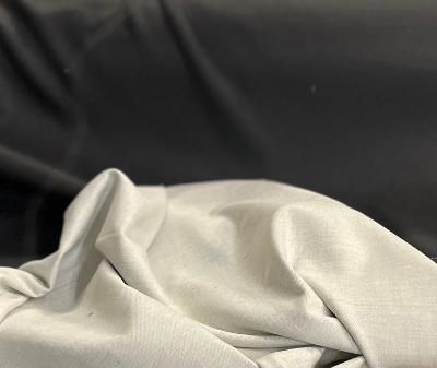 Black & Off-White Double Face Poly Rayon Suiting