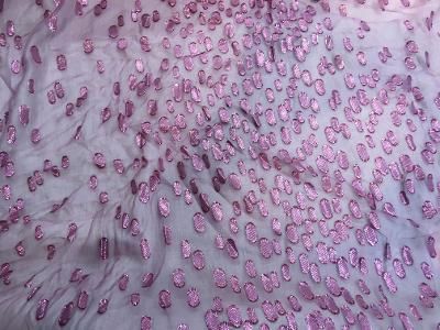 Italian Silk Chiffon Burnout - Mauve / Lurex