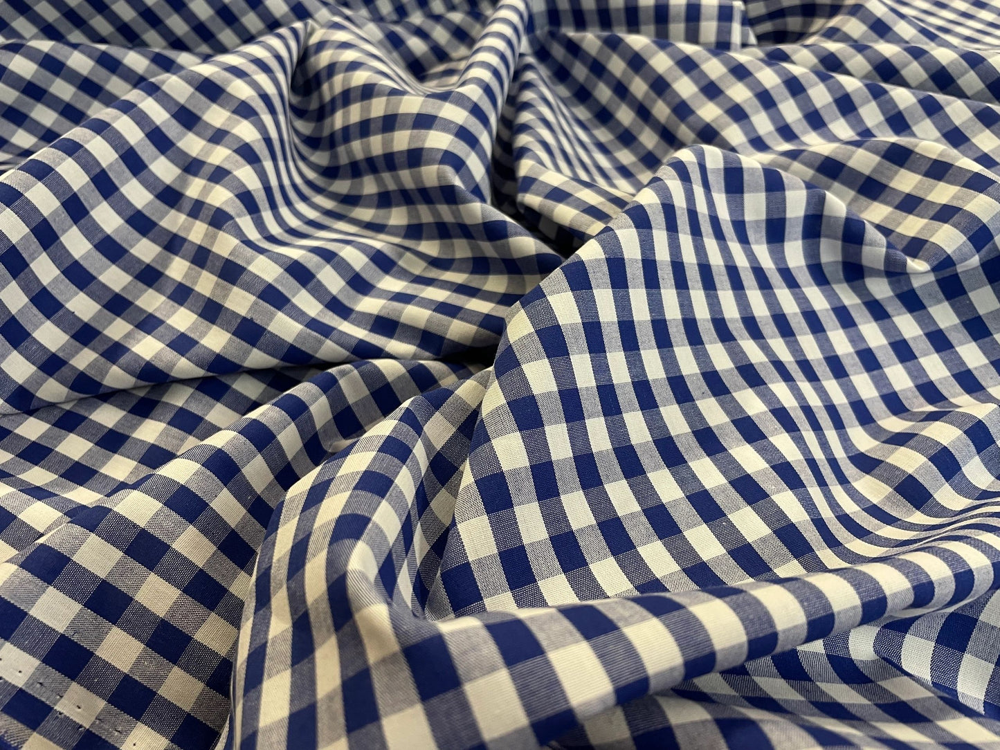 Gingham Cotton - Blue & Off-White