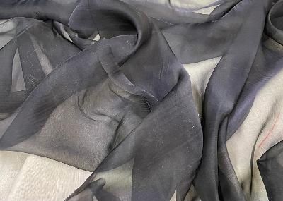 Light Wt Silk Organza wide- Dark Navy