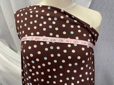 Brown, Ivory & Blue Polka Dot Print ITY