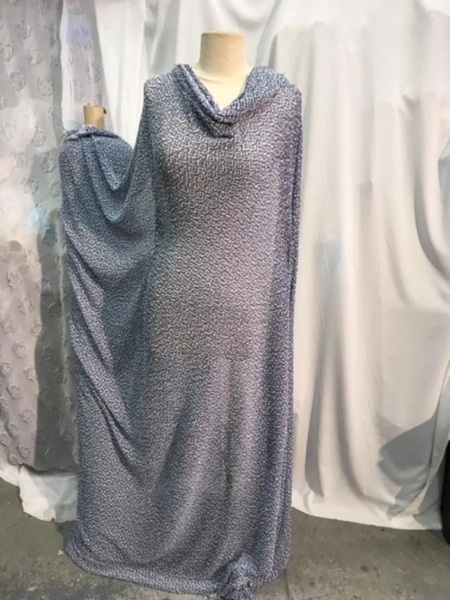 Polyester Sweater Knit- White/Blue